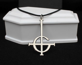 LUCIFIX Inverted Cross Pendant Cord or Chain Necklace, Upside Down Stainless Steel Crucifix, Gothic Satanic, Occult Pentagram Jewellery