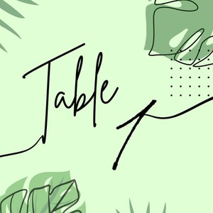 Jungle Palm Leaf Table Cards