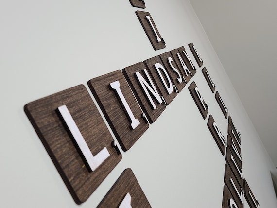 4 to 12 Inch 3D Scrabble Wall Tile Letters
