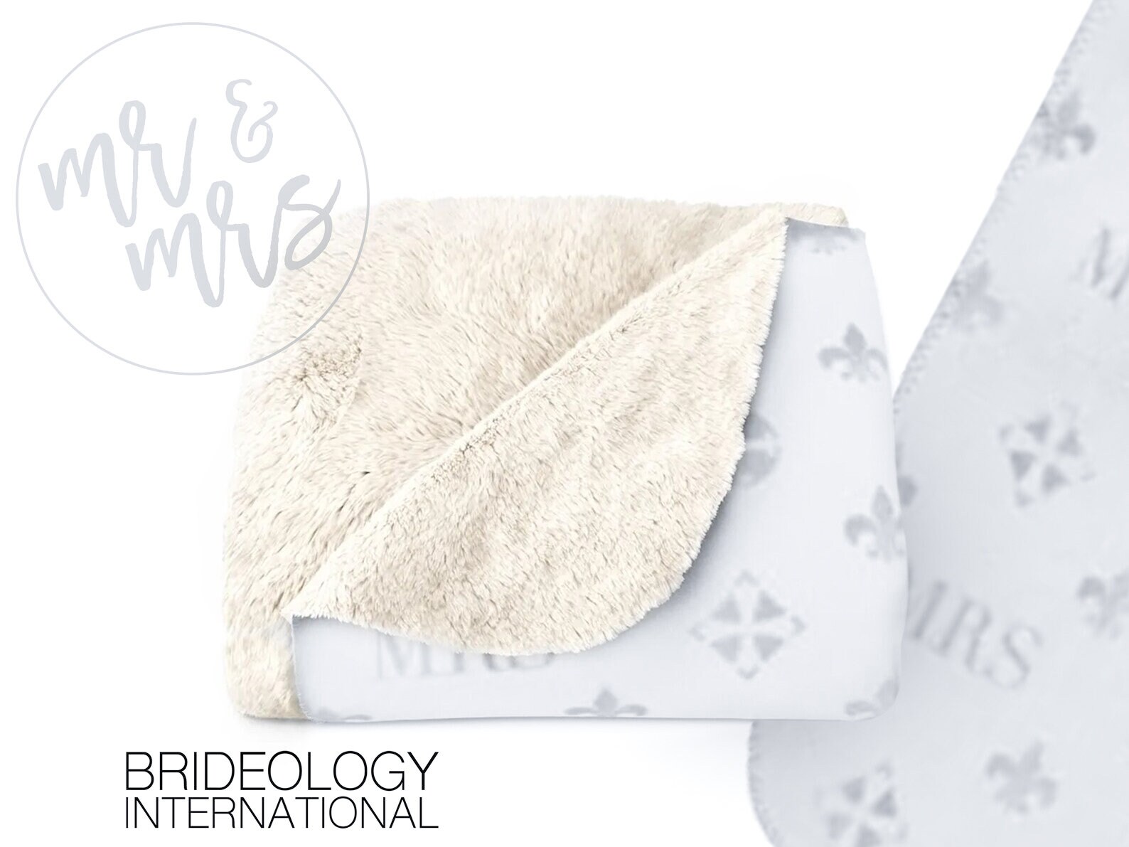 Light Gray Silver MR MRS Fleece Blanket Gray Throw Blanket