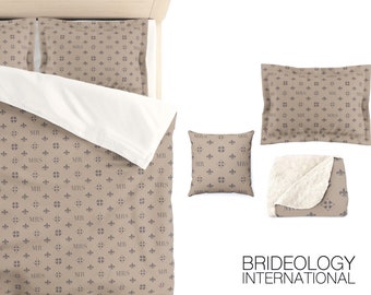 MR + MRS Luxury Duvet Cover | Neutral Tan Bedding Set