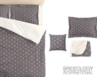 MR + MRS Full/Queen Duvet Cover | Dark Neutral Master Bedroom Duvet