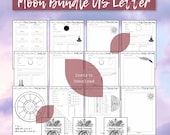 Blank Moon BUNDLE US Letter Size | Moon Journal | Spell Kit | Natal Chart | Instant Download | Astrology Printable |
