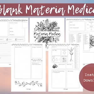 Blank Materia Medica | Herbalism | Herbal Studies | Naturopathy studies | Instant Download | Printable Herbs Page | Herbal Planner Pages