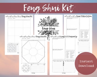 Blank Feng Shui Kit | Bagua & Compass Layouts | Energetics | Harmonious Home  | Instant Download | Feng Shui Goal setting |