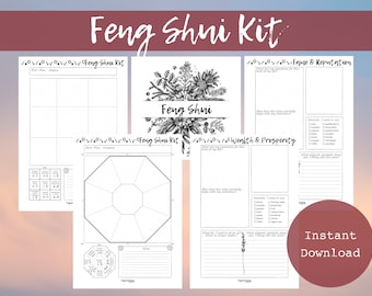 Blank Feng Shui Kit | Bagua & Compass Layouts | Energetics | Harmonious Home  | Instant Download | Feng Shui Goal setting |