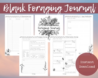 Blank Foraging Journal | Wildcrafting | Herbal Grimoire | Green Witch  | Instant Download | Printable Herbalism Page | Book Of Shadows