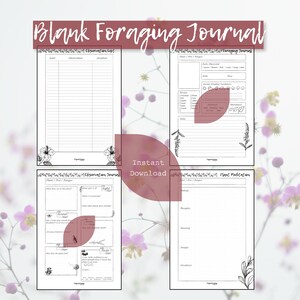Blanko druckbares Journal | Kräuter Grimoire Seiten | Wildcrafting (Instant Download)