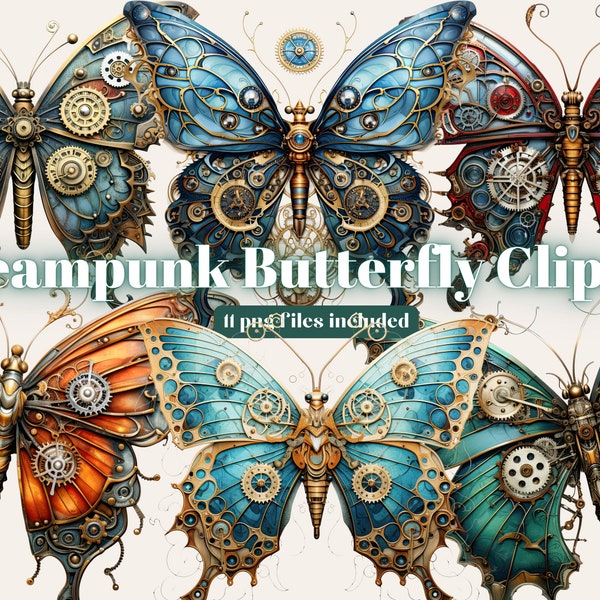 Steampunk Butterfly Clipart Clipart, steampunk clipart PNG, Butterfly PNG, Scrapbook, Junk Journal, Paper Crafts Scrapbooking, Sublimation