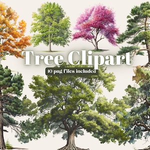 Tree Watercolor Clipart, Beautiful trees png, Landscape art, Forest clipart PNG, Tree Clipart, Instant Download