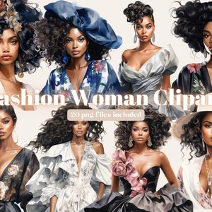 Black Girl Fashion Clipart, curvy girl clipart, Black Women Clipart, Black Girls Magic Clipart, Women Clipart, Black Girls PNG