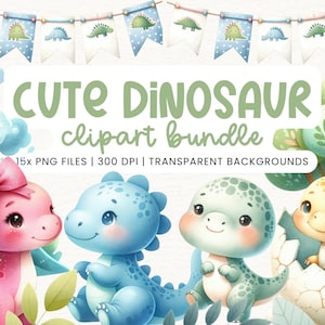 Watercolor Dinosaur Clipart, Dinosaur clipart, Nursery Clipart, PNG, Dinosaur birthday party Decor, Dinosaur stickers, Dinosaur baby shower