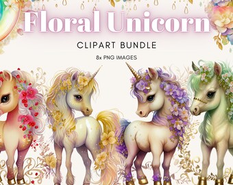 Cute Unicorn Watercolor clipart, Instant download, rainbow clip art , Magic unicorn graphics, candy color, party suppliesCalculate profit