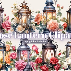 Latarnia Róże Akwarela Clipart, Latarnia clipart, Gotycki Pakiet PNG, Róże Sztuka, Ciemny Zaklęcie, Świeca Latarnia, Natychmiastowe Pobieranie, Sublimacja
