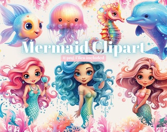 Mermaid Clipart Clipart, Purple Pink Mermaid clipart PNG, Witches PNG, Scrapbook, Junk Journal, Paper Crafts Scrapbooking