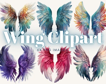 Angel Wings Clipart, Halo clipart, Heaven Clipart, White wings PNG, Fairy Wings, Custom Portrait, Sublimation, Planner Stickers