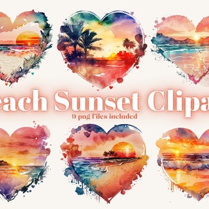 Sunset PNG Bundle,Sunset background clipart PNG, Sublimation sunset png files,digital download,file for sublimation printing, beach clipart