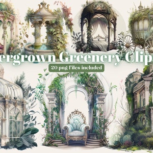 22 Overgrown Palace Clipart Pack | PNG | Fairytale Clipart | Watercolour | Instant Download, Printable with Full Commercial Use | Scrapbook