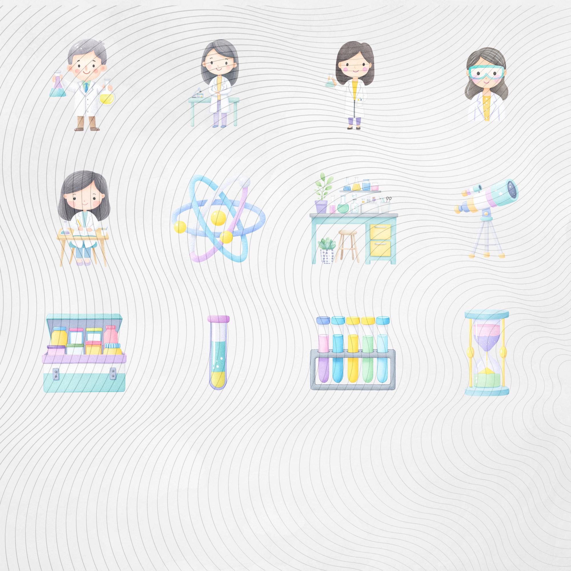 Little Scientist Clipart Bundle, Science Watercolor Clipart, Kids ...