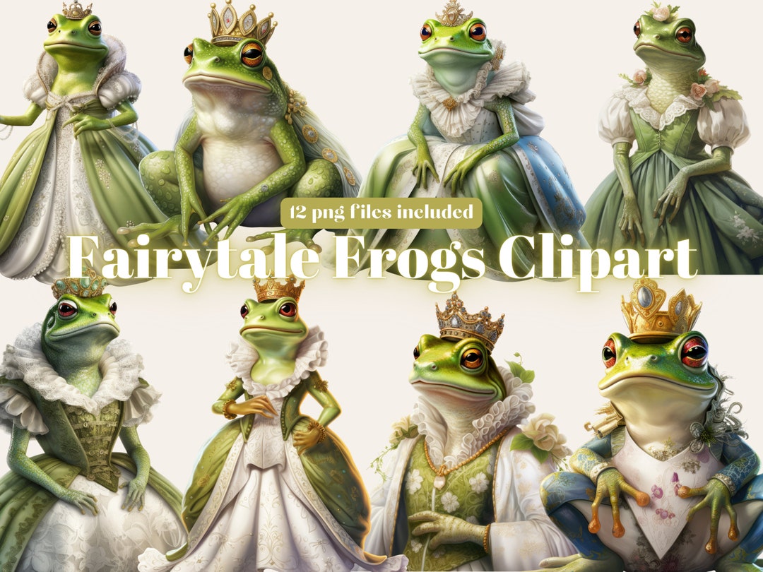 Fairytale Frog Watercolor Clipart, Fairytale Clipart PNG, Fantasy Frog ...