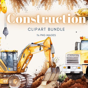 CLIPART DE AGUARELA, biblioteca de scrapbooking de arte de veículos de construção png, gráficos, aquarela, ilustração esboço pintura clip art carro