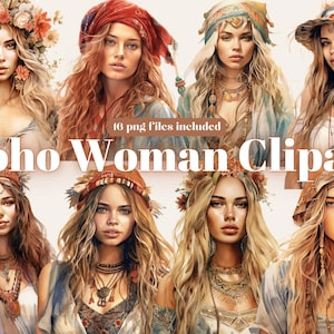 Aquarell Boho Frau PNG Clipart, Boho Frau, Boho PNG, Dame PNG, Aquarell Clipart, sofortiger Download, kommerzielle Nutzung, digitale Bilder