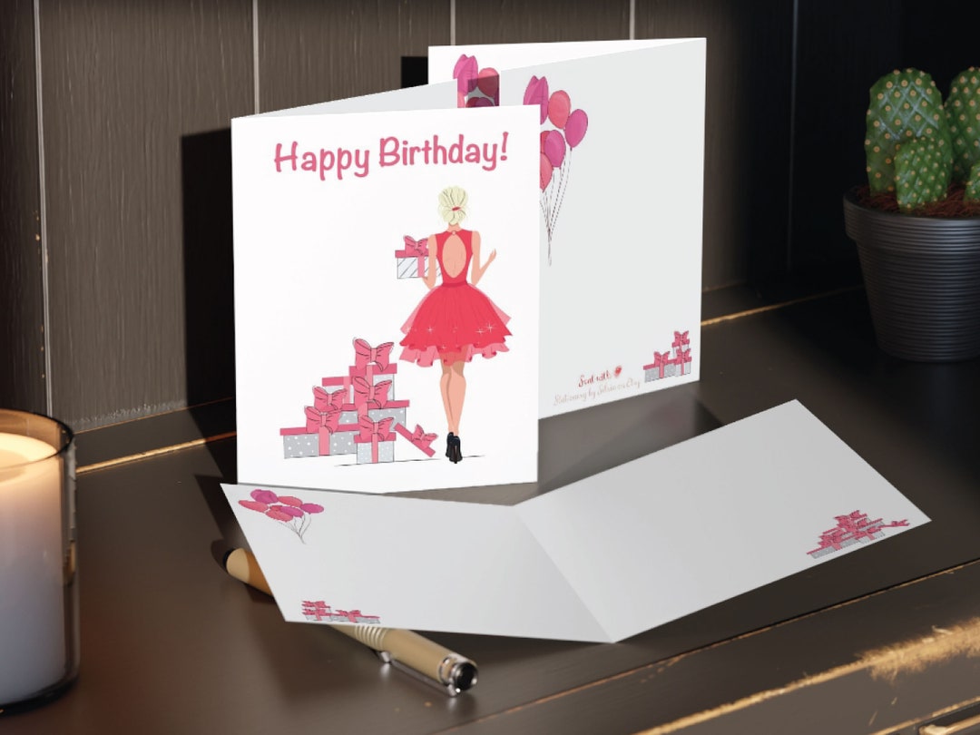 Fashion Girl Birthday Card Fashion Greeting Birthday Card With Envelope