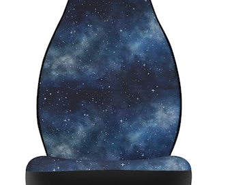 Car Seat Covers Vehicle, Stars, Moonlight, Blue Starry Seat Protectors, Car Seats, Gift for Car, Bizarre Seat Cover, Universal Fit, Set of 2