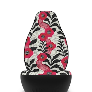 Car Seat Covers for Vehicle Seat, Red Black White Seat Cover, Bizarre Car Seat Cover, Whimsical Seat Cover, SUV Car Seat Covers for Her
