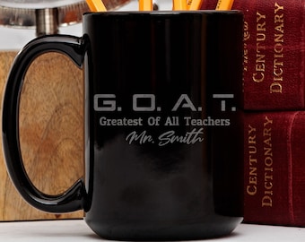 Male Teacher Gift Idea Personalized, Teacher Appreciation Gifts, Man Teacher Mug, End of Year Teacher Gift, Back to School, Black Mug 15oz