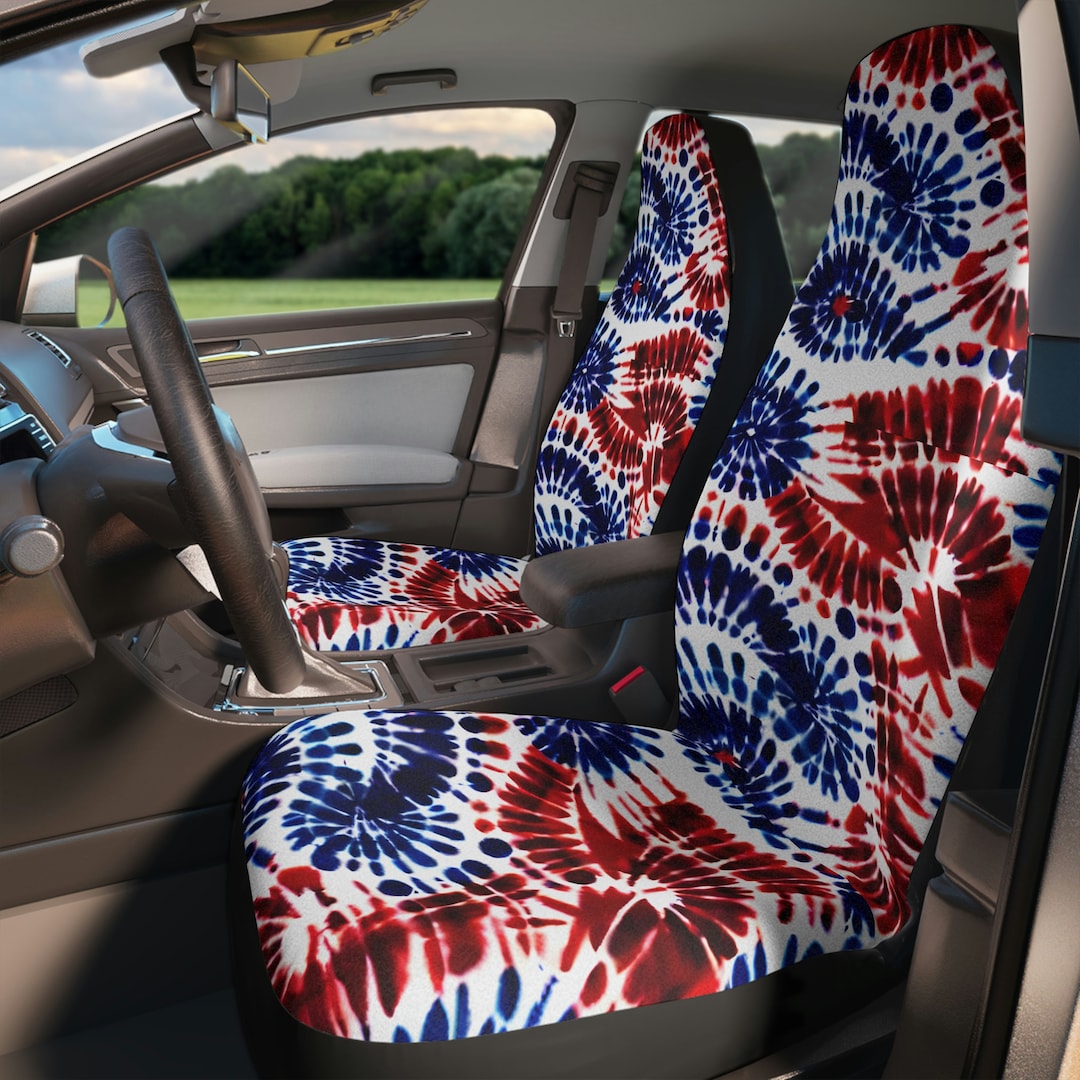 Car Seat Covers for Vehicle, Tie Dye Seat Covers, USA Colorful Seat