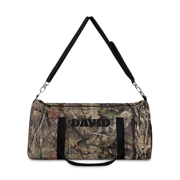 Camo Duffel Bag Personalized, Groomsmen Duffle Bag Camouflage, Custom Duffel Bags, Gift for Hunter, Weekender Bag, Overnight Bag for Him