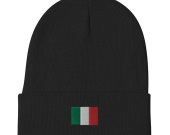 Italy Flag Beanie, Italian Flag, Flag of Italy, Embroidered Beanie