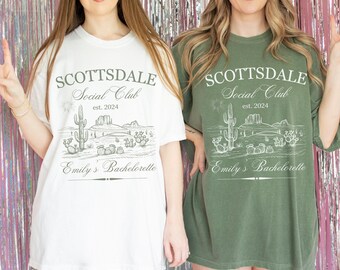 Scottsdale Bachelorette Shirt, Luxury Social Club Bach Shirts, Desert Party TShirt, Bridal Party Gift, Girls Weekend Comfort Colors T-shirt
