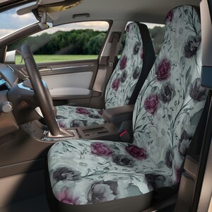 Car Seat Covers for Vehicle, Gothic Roses Seat Covers, Fantasy Goth, Colorful Seat Cover, Bizarre Car Seat Cover, Universal Fit, Set of 2