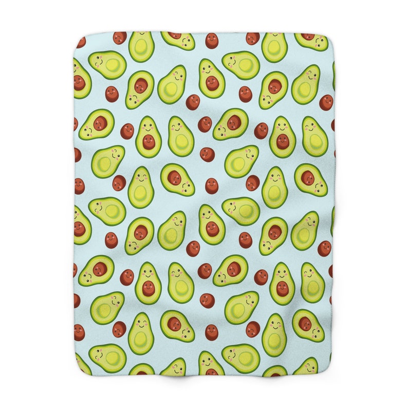 Avocado Blanket, Cute Kawaii Avocados, Gift for Avocado Lover