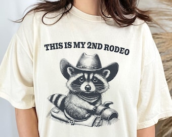 Cowboy Raccoon Comfort Colors Shirt, Funny Feral Meme, Retro Vintage Raccoon Shirts, In My Feral Era Shirt, Raccoon Tails Unisex T-shirt