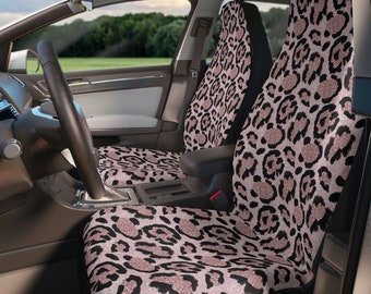 Car Seat Covers for Vehicle, Leopard Print Seat Covers, Pink Seat Covers, Bizarre Car Seat Covers, Y2K Seat Cover, Universal Fit, Set of 2