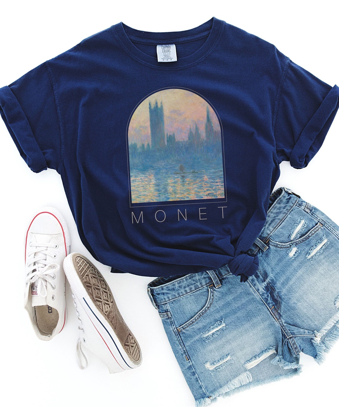 T-shirt Hommage Claude Monet – Femme Au Parasol, Peinture Impressionniste Amusante, Cadeau Idéal Pour Amoureux D’Art