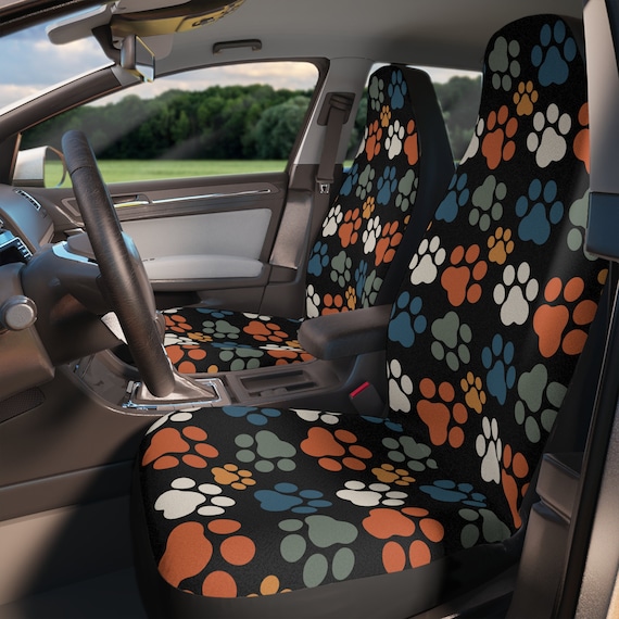 Paw Print Car Seat Cover (Set of 2) Paw Print Car Seat Cover (Set of 2)