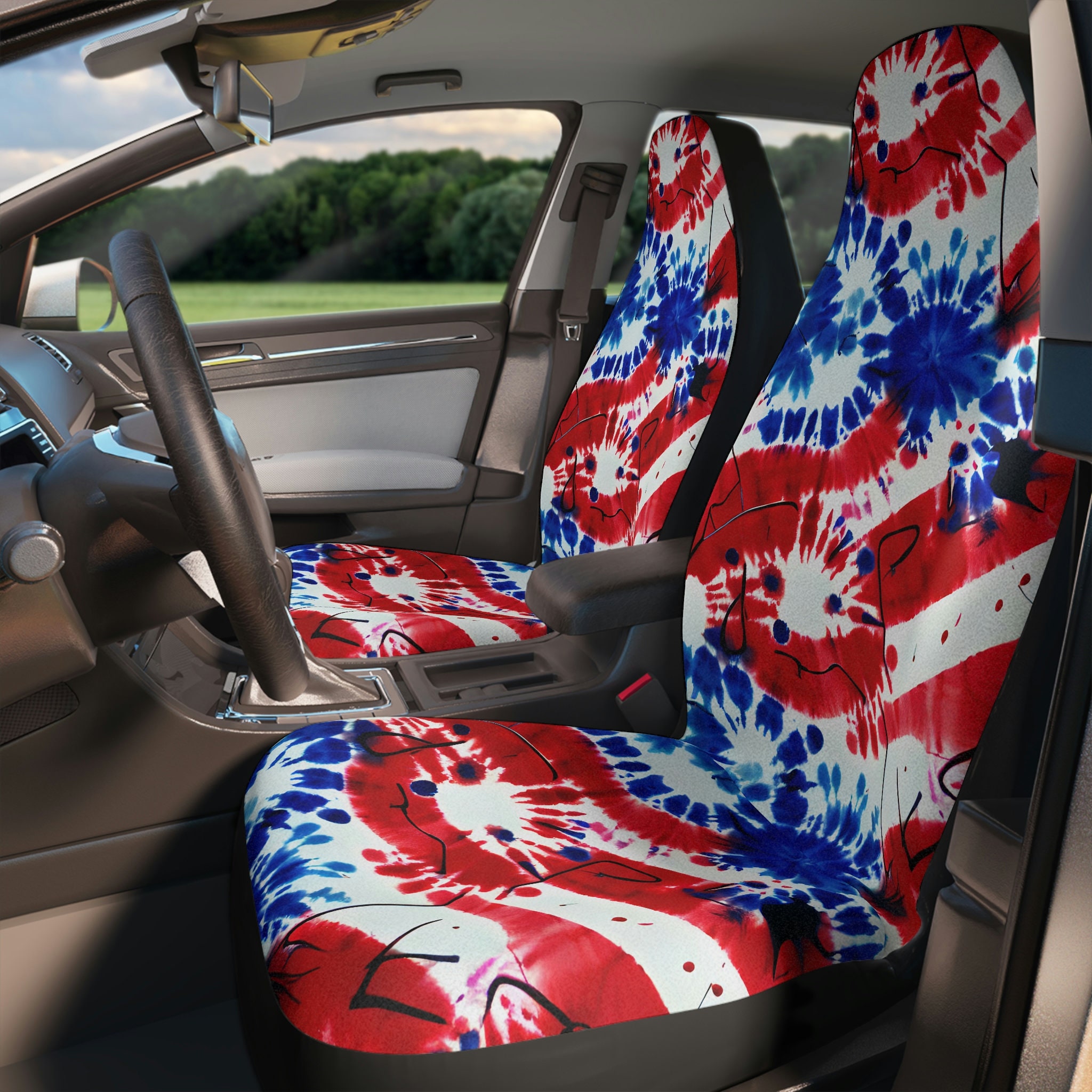 Red white and blue outlet seat covers