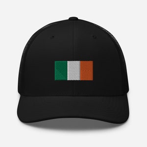 Ireland Flag Hat Embroidered, Irish Trucker Cap, Trucker Hat with Ireland Flag, Gift for Irish, Irish Gifts, St Patricks Day Hat, Embroidery