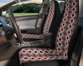 Car Seat Covers Aztec Boho Cover for Vehicle Tribal Pattern Bizarre Car Seat Cover Universal Fit Set of 2 Bucket Seat Covers for Her Gifts