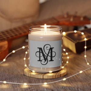 A-Z Monogram Candle, -Candle, Scented Candle Gift, Custom Monogrammed Gifts, Scented Soy Candle, Bridal Party, Modern Candle Gifts, 9oz