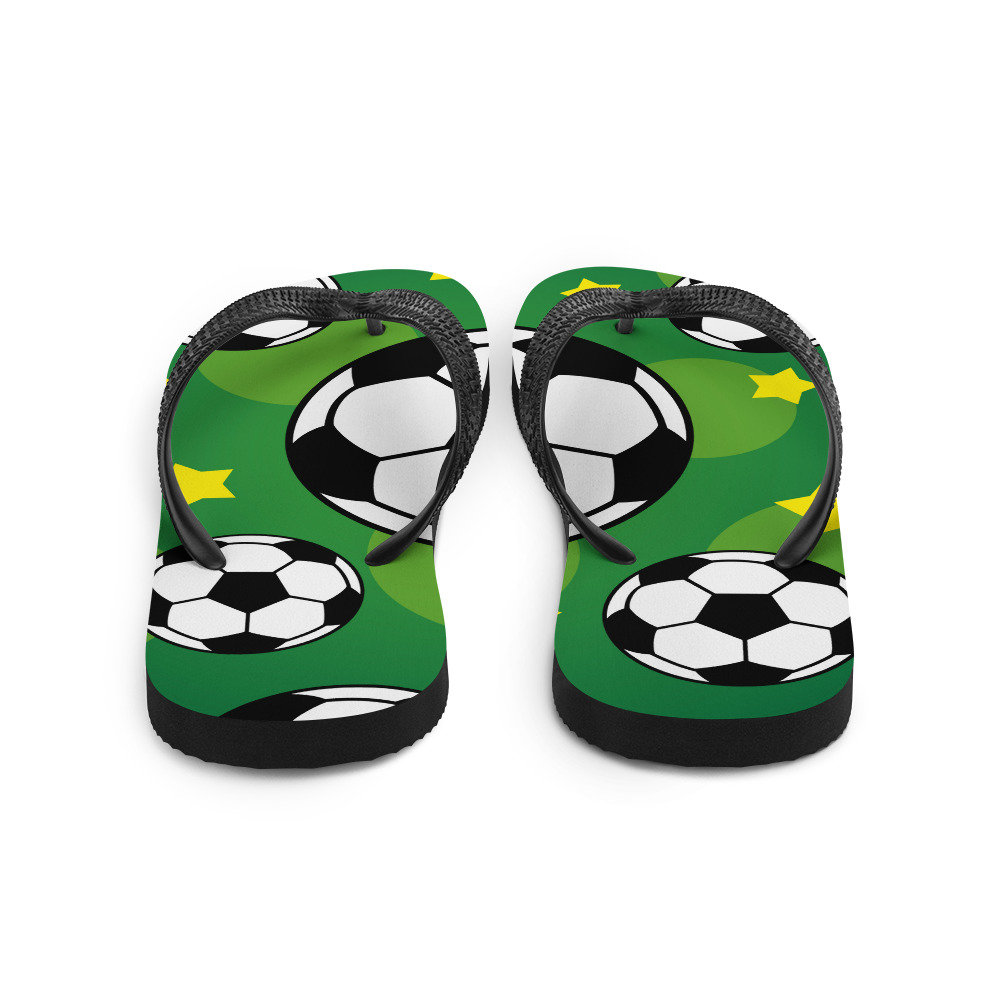 Soccer flip flops clearance