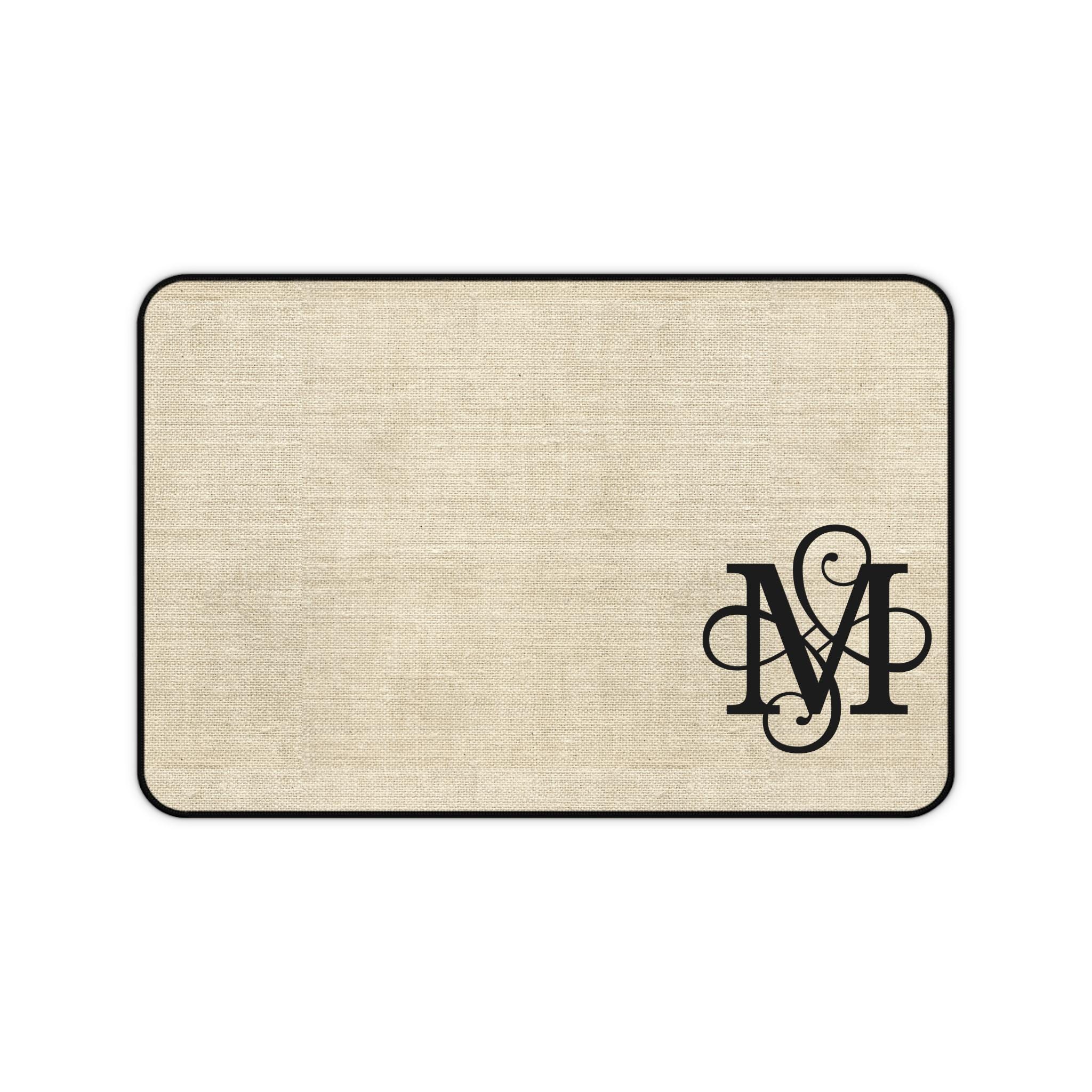 Monogram Mat Personalized Monogram Desk Mat, Custom Monogrammed Letter Home Office ...