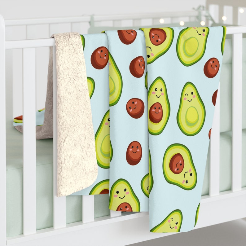 Avocado Blanket, Cute Kawaii Avocados, Gift for Avocado Lover