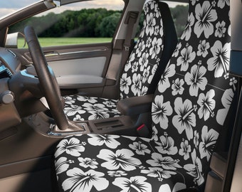 Flowery Car Seat Covers, Car Seat Covers Kawaii, Seat Covers for Vehicle, Beach Lover Seat, Bizarre Car Seat Cover, Universal Fit, Set of 2