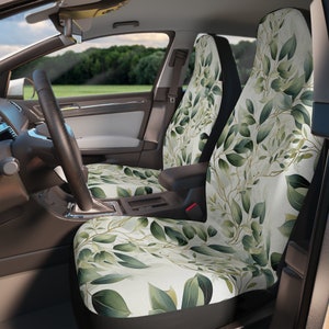 Green Floral Car Seat Covers for Vehicle, Sage Green Seat Covers,  Flowery Seat Cover, Bizarre Car Seat Cover, Car Seat Covers for Women