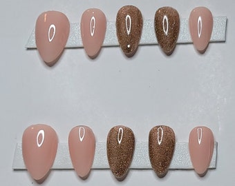 Nude Nails Glitter - Etsy